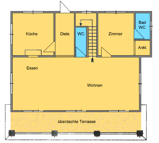 Erdgeschoss der Villa in Bijilo gambia
