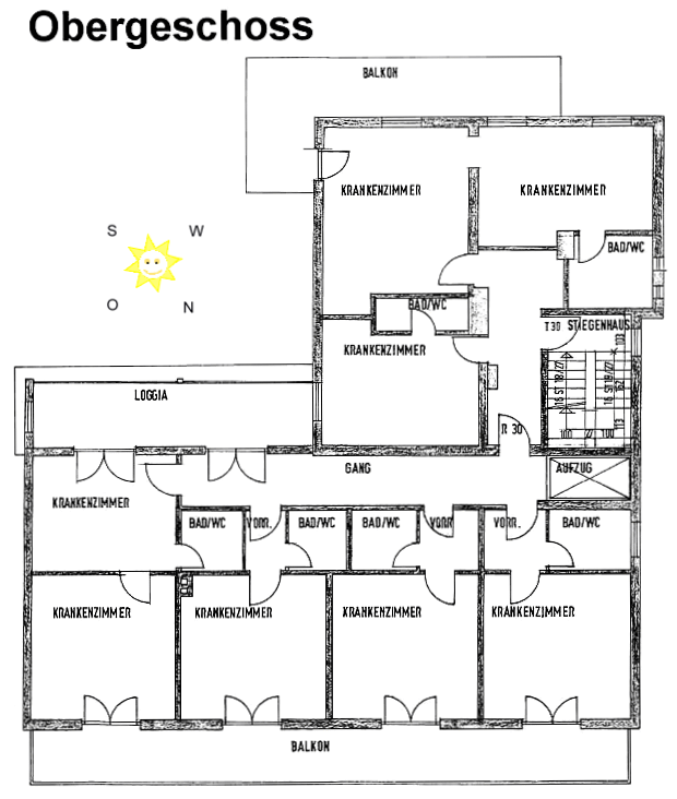 Obergeschoss der Villa in Salzburg Aigen