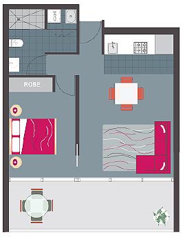 Wohnung mit 2 Zimmern in Sydney Australien