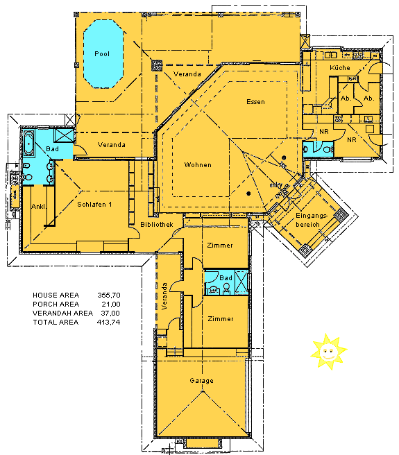Grundriss vom Ferienhaus in Toogoom Australien