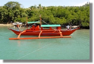 Bangka vom Resort auf Mindoro Philippinen