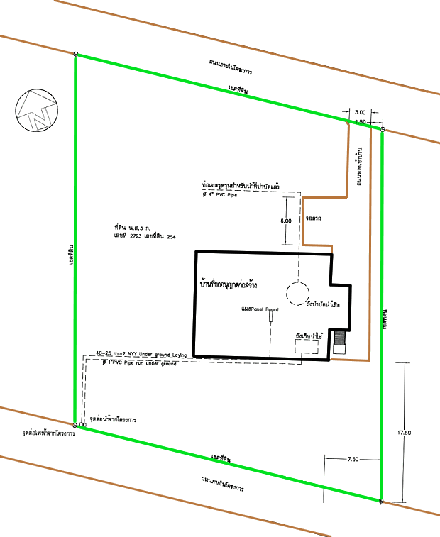 Grundstck der Villa Haus auf Koh Samui Santithani