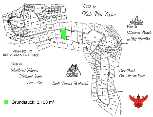 Grundstck vom Einfamilienhaus Villa auf Koh Samui Santithani