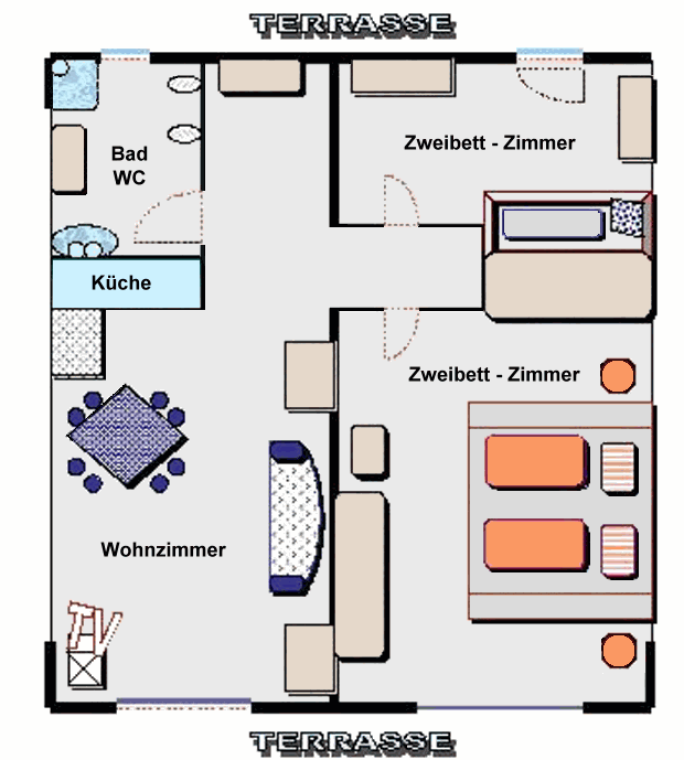 Grundriss vom Ferienhuschen auf Elba Italien