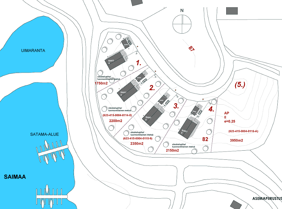 Grundst�cke der Wohnh�user in Finnland