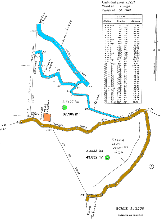 Baugrundst�ck auf Tobago bei Roxborough