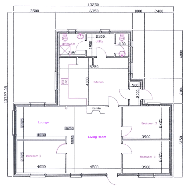 Grundriss vom Landhaus