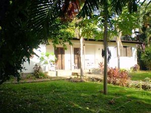 Strandcafe der Insel Dominica in der Karibik mit Gstehusern