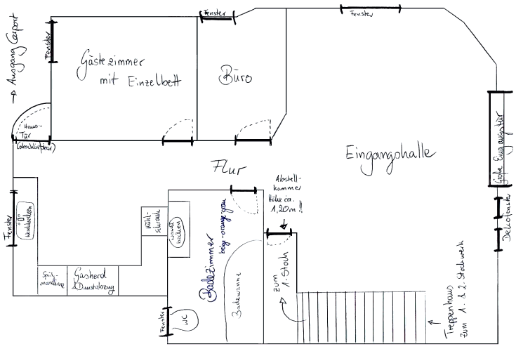 Erdgeschoss vom Ferienhaus Einfamilienhaus