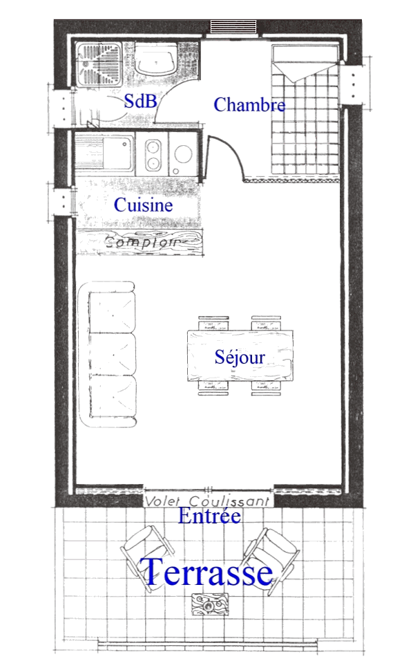 Grundriss vom Apartment auf Korsika Grundriss vom Apartment auf Korsika