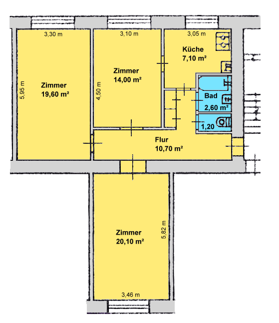 Grundriss der Wohnung