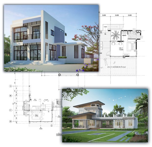 mgliche Huser fr die Grundstcke auf Koh Phangan