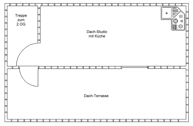 Terrasse auf dem Dach vom Stadthaus