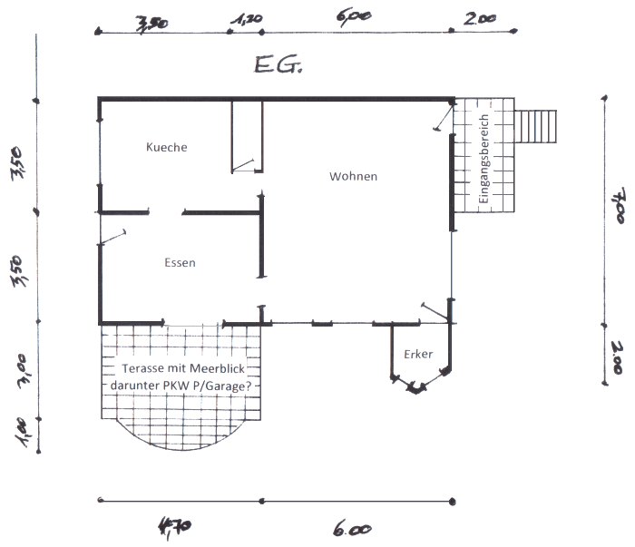 Wohnhaus Grundriss vom Erdgeschoss