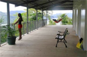 Terrasse der Villa auf Mahe