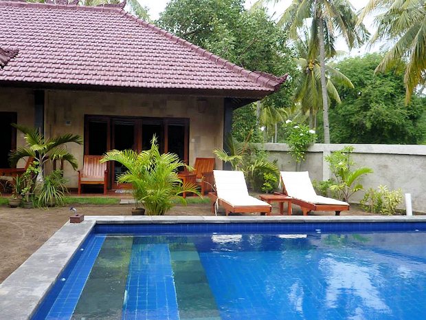 Feerienanlage mit Pool auf Gili Air Indonesien