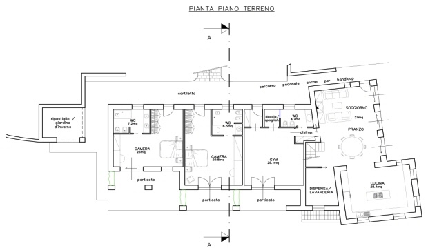 Obergeschoss vom Ferienhaus auf dem Grundstück in Cerretta Obergeschoss vom Ferienhaus auf dem Grundstück in Cerretta