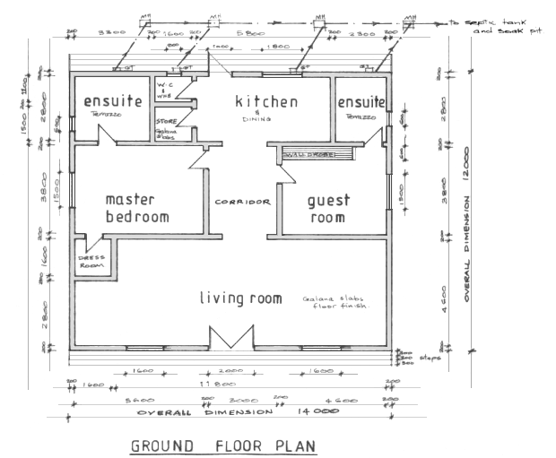Erdgeschoss vom Ferienhaus in Kenia
