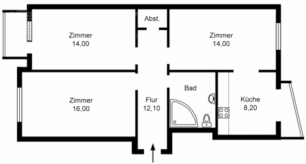 Grundriss vom Apartment Eigentumswohnung in Kiew