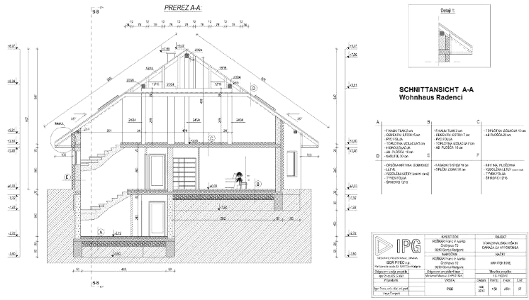 Schnitt vom Ferienhaus