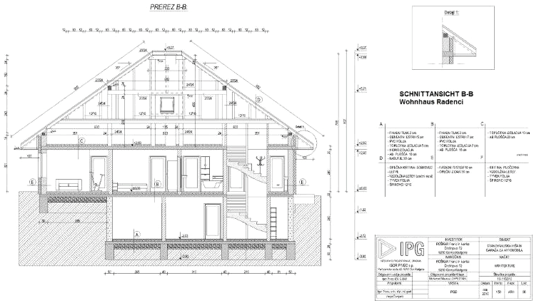 Ferienhaus Seitenschnitt