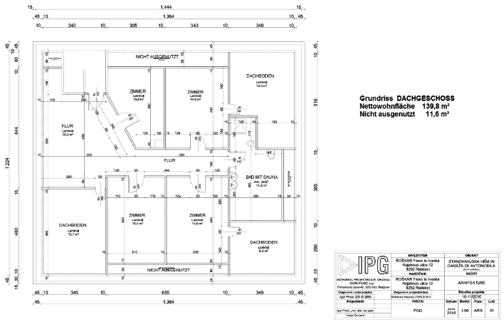 Dachgeschoss vom Ferienhaus in Slowenien
