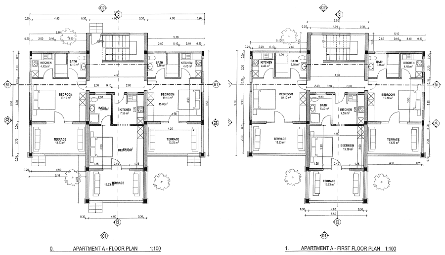 Grundriss Wohnungen Typ A in Kenia Watamu Grundriss Wohnungen Typ A in Kenia Watamu