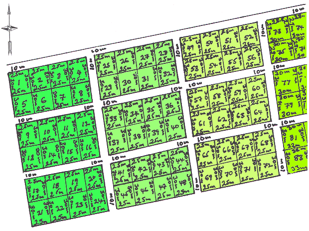 m�gliche Teilung der Baugrundst�cke im Upper Niumi District von Gambia