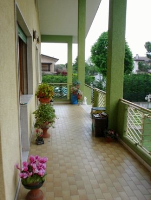 Balkon vom Ferienhaus in Gaggio Marcon Italien