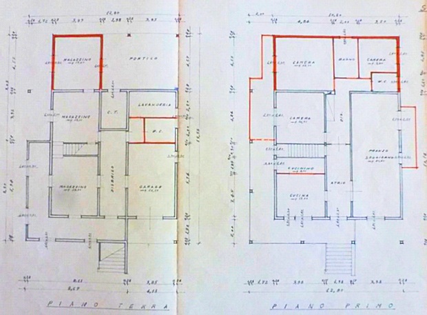 Grundriss der Villa in Gaggio Marcon Venetien