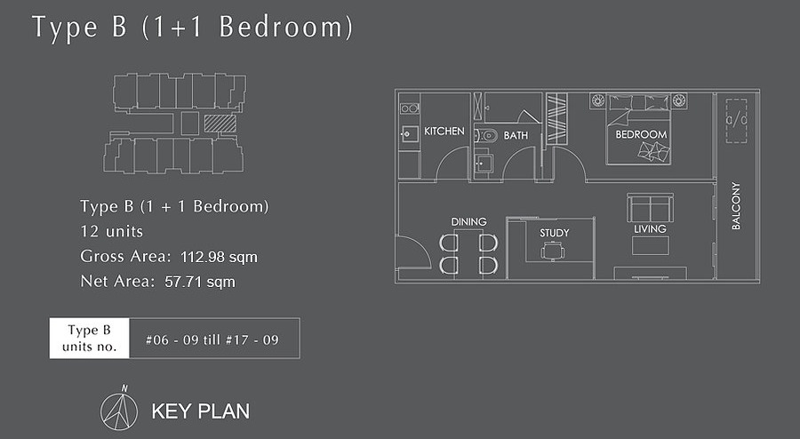 Wohnung mit 2 Zimmern und Balkon
