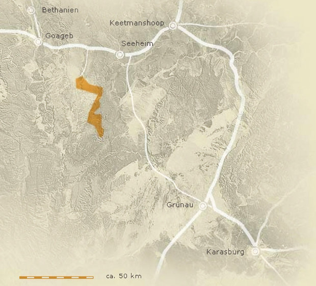 Lage vom Resort in Namibia