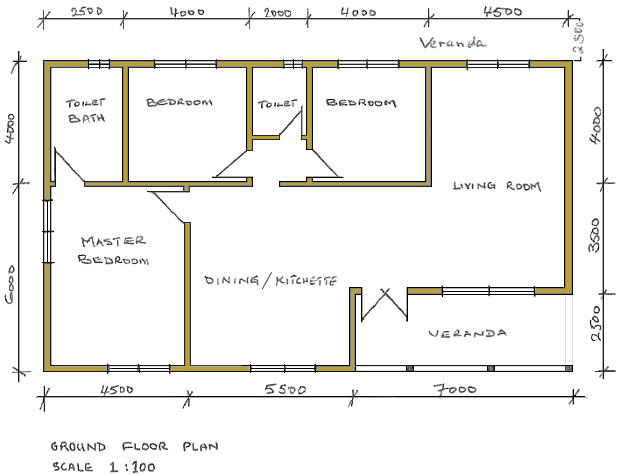 Grundriss vom Ferienhaus