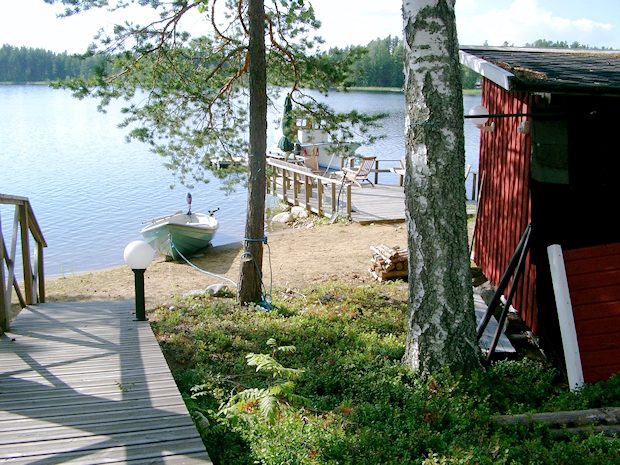 Bootssteg vom Ferienhaus am Jnnevesi Sdsavo Finnland