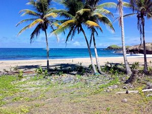 Strand vom Baugrundst�ck der Insel St. Lucia