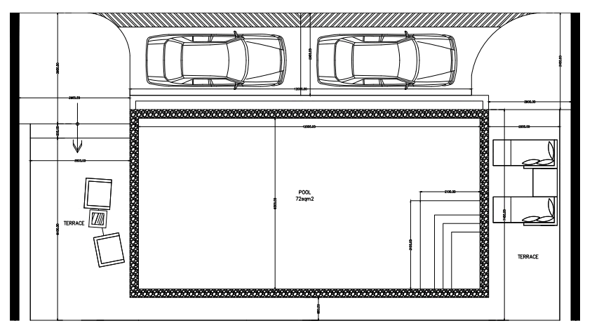 Pooldeck vom Einfamilienhaus