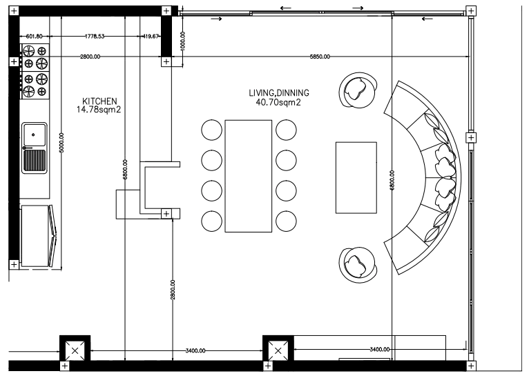 Wohnbereich vom Einfamilienhaus