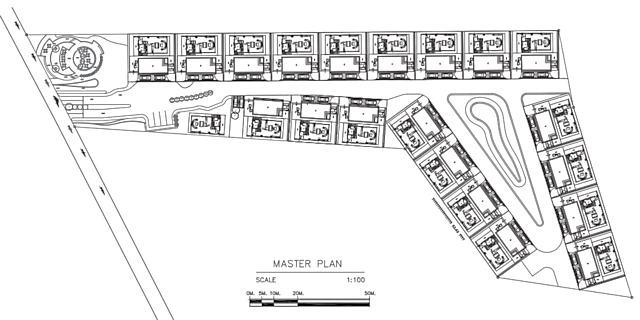 Masterplan der Urbanisation mit Einfamilienhusern