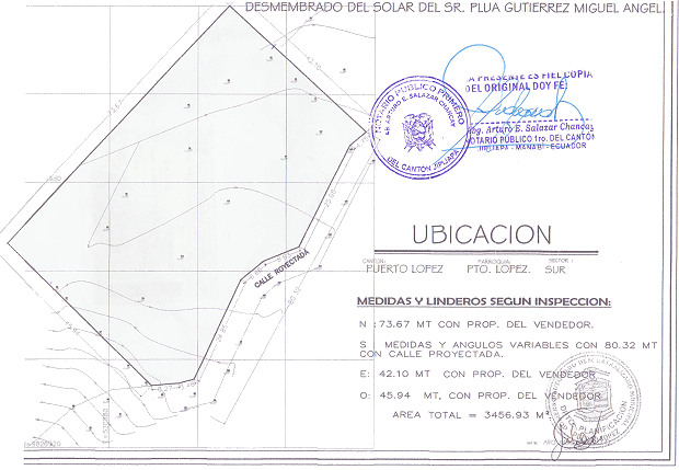 Puerto Lopez  Baugrundstck mit Meerblick in Ecuador