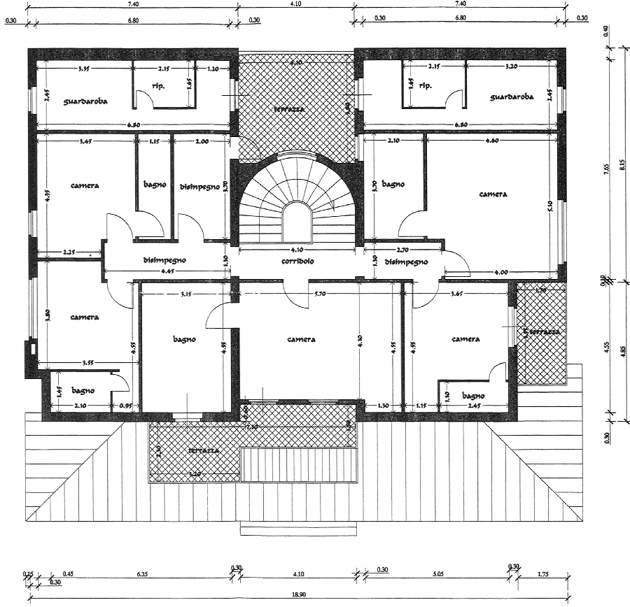 Obergeschoss vom Einfamilienhaus in Umbrien