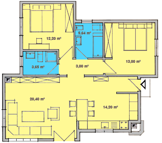 Grundriss vom Haus Obergeschoss