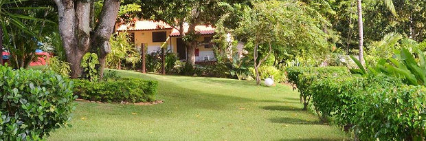 Grundstck tropischer Garten der Pension