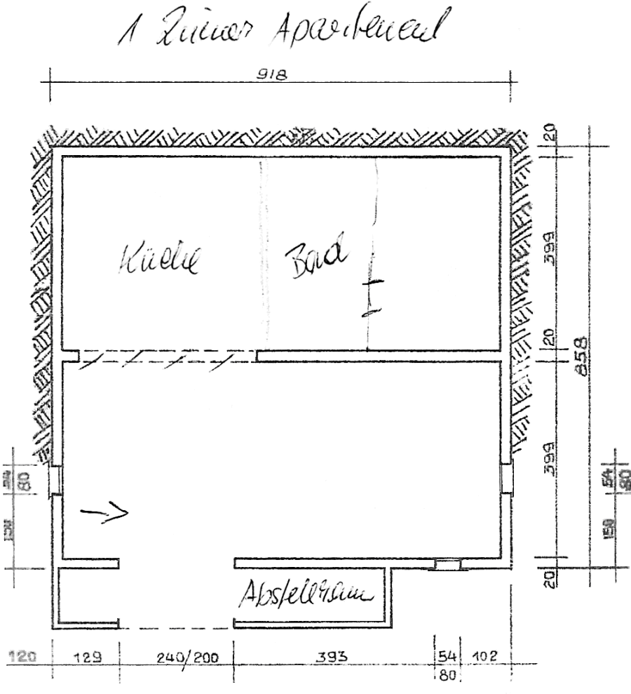 Apartment im Wohnhaus im Erdgeschoss Souterain Apartment im Wohnhaus im Erdgeschoss Souterain