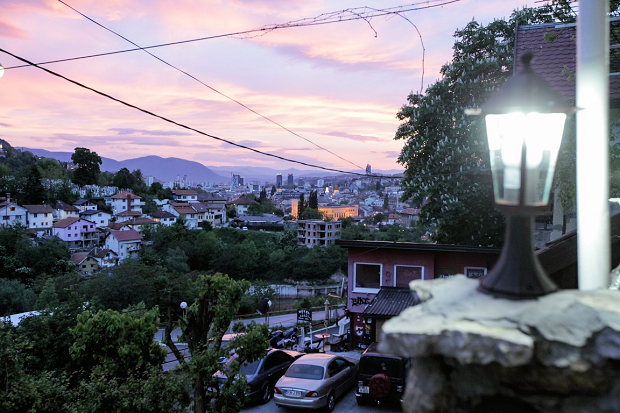 Panoramablick der Pension in Sarajevo Bosnien Herzegowina