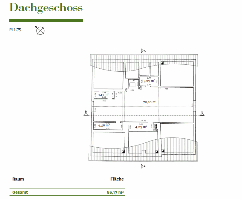 Dachgeschoss vom Einfamilienhaus in der Provinz Perugia Italien