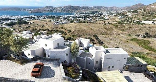 Wohnanlage mit modernen Ferienhusern auf der Insel Paros