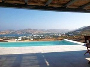 Meerblick der Wohnhuser auf Paros