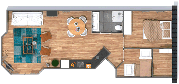 Grundriss vom Einfamilienhaus im Droompark Bad Hulckesteijn bei Nijkerk Niederlande