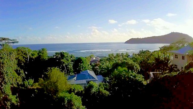 Meerblick vom Baugrundst�ck Bauland der Insel Mahe