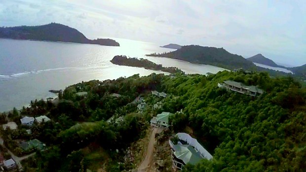 Ausblick vom Baugrundst�ck in Port Glaud Mahe Seychellen